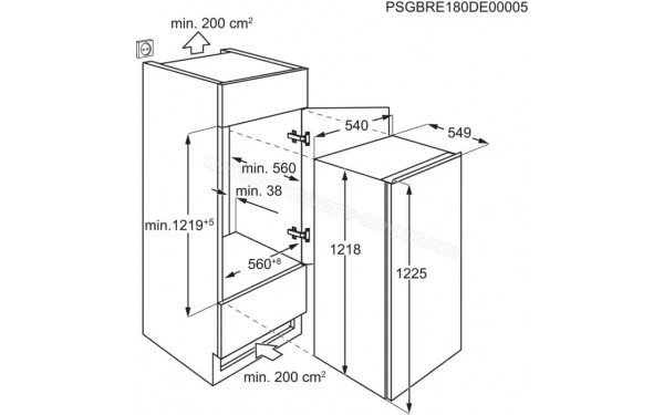 ELECTROLUX EFB3DE12S - Dimensions