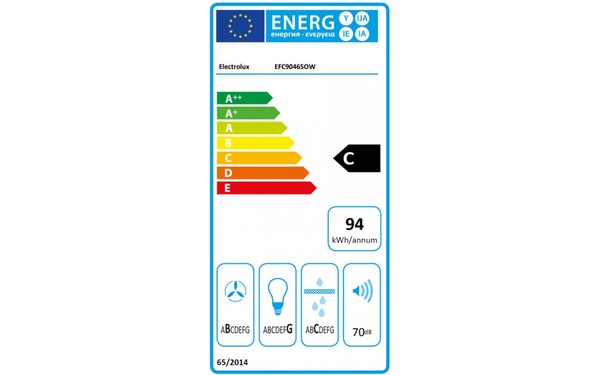 ELECTROLUX EFC90465OW - &Eacute;tiquette &eacute;nergie