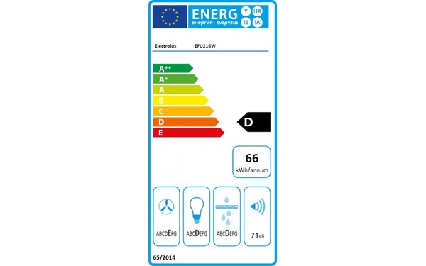 ELECTROLUX EFU216W - &Eacute;tiquette &eacute;nergie