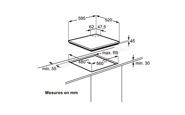 ELECTROLUX EGT6343LOK - Niche d'encastrement