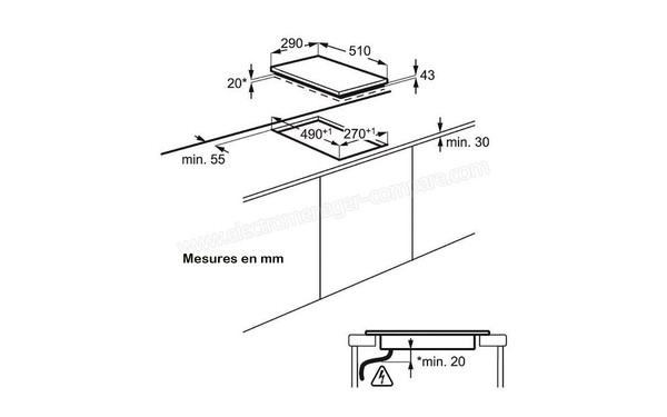 ELECTROLUX EHF3920VOX - Niche d'encastrement