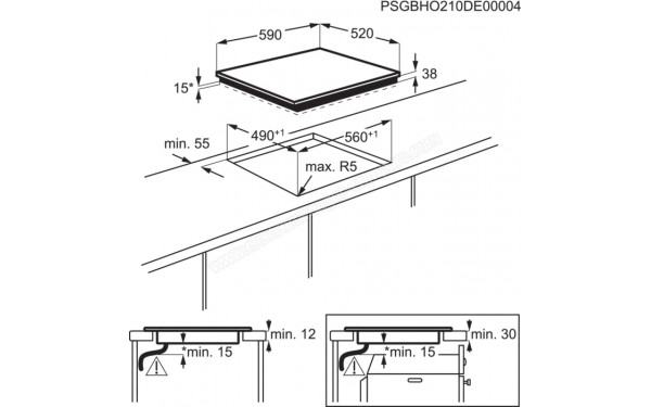 ELECTROLUX EHF6231IOK - Dimensions