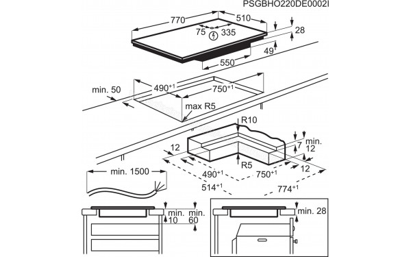 ELECTROLUX EIS87553IZ - Dimensions