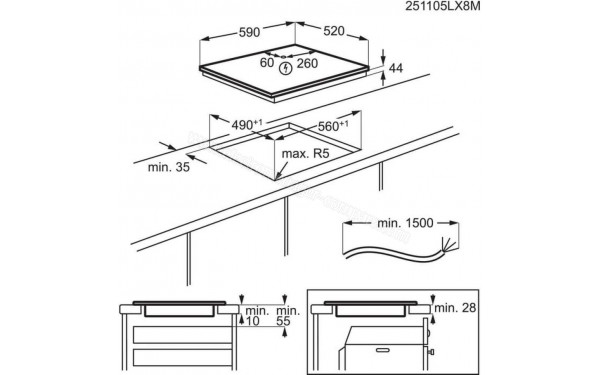 ELECTROLUX EIV63342CW 2025 - Dimensions