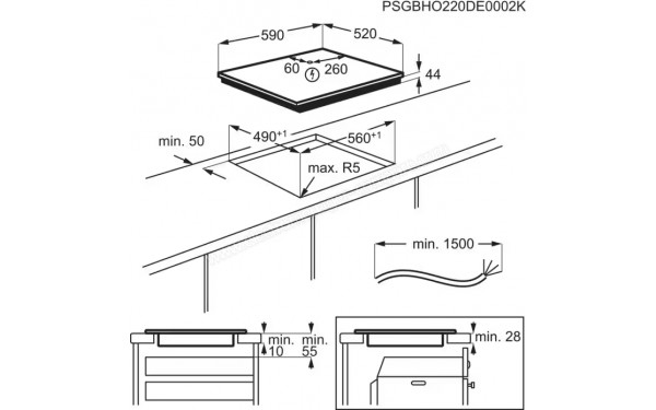 ELECTROLUX EIV63343 2025 - Dimensions