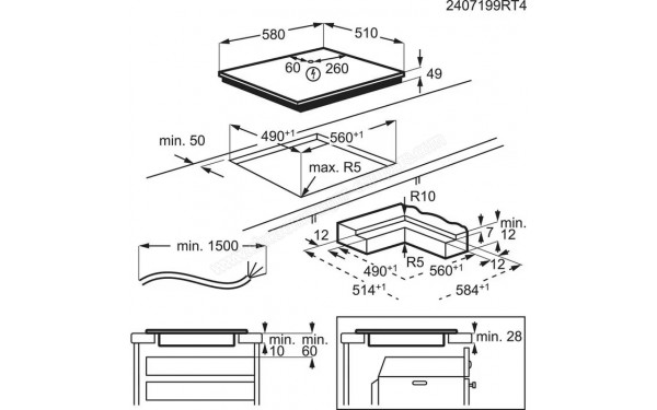 ELECTROLUX EIV66453I - Dimensions