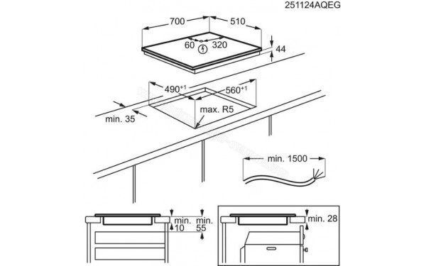 ELECTROLUX EIV73342IT - Dimensions