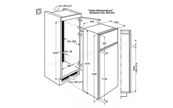 ELECTROLUX EJN2710AOW - Sch&eacute;ma d'encastrement