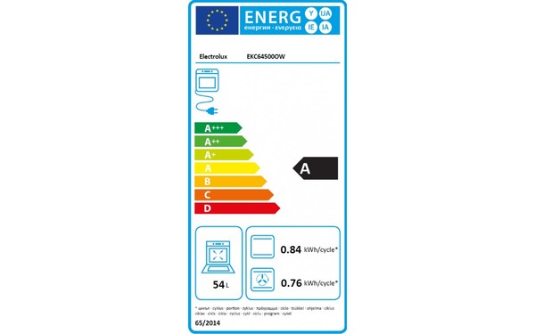 ELECTROLUX EKC64500OW - &Eacute;tiquette &eacute;nergie