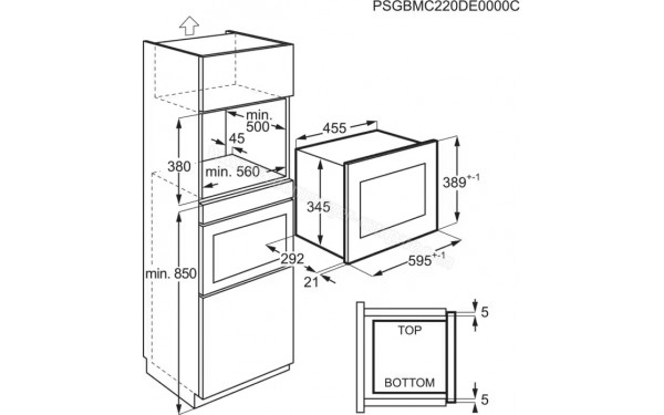 ELECTROLUX EMS2173EMX - Dimensions