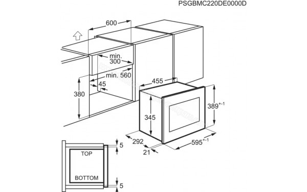 ELECTROLUX EMS2173EMX - Dimensions