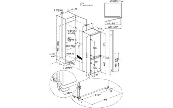 ELECTROLUX ENA6DE18S - Dimensions