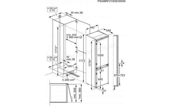 ELECTROLUX ENC8MC18S - Dimensions