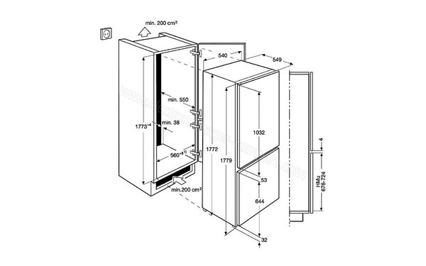 ELECTROLUX ENN12801AW - Schema d'encastrement