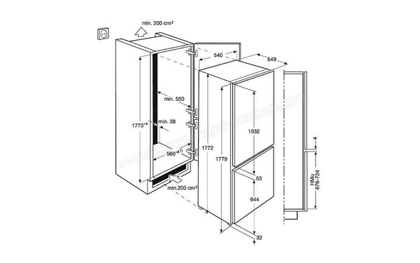 ELECTROLUX ENN2853COW - Schema d'encastrement