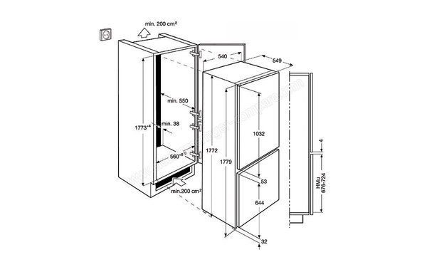 ELECTROLUX ENN2854COW - Schema d'encastrement