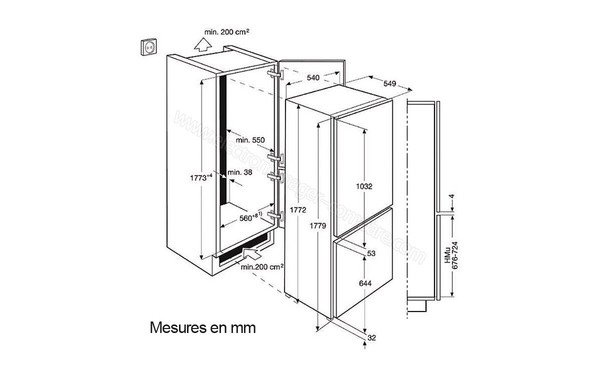 ELECTROLUX ENN2874CFW - Sch&eacute;ma d'encastrement