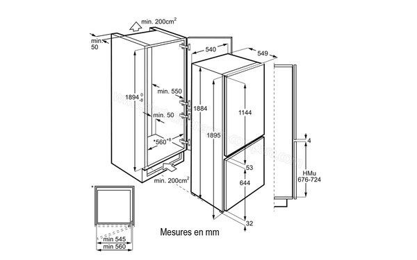 ELECTROLUX ENN3054EFW - Sch&eacute;ma d'encastrement