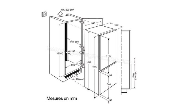 ELECTROLUX ENN3111AOW - Sch&eacute;ma d'encastrement