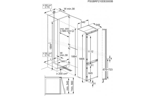 ELECTROLUX ENT6ME19S - Dimensions
