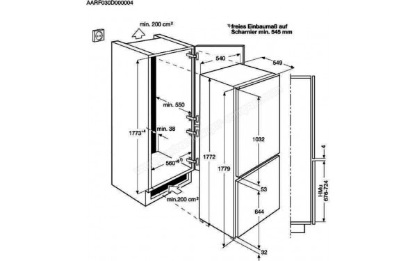 ELECTROLUX ENT6TE18S - Dimensions