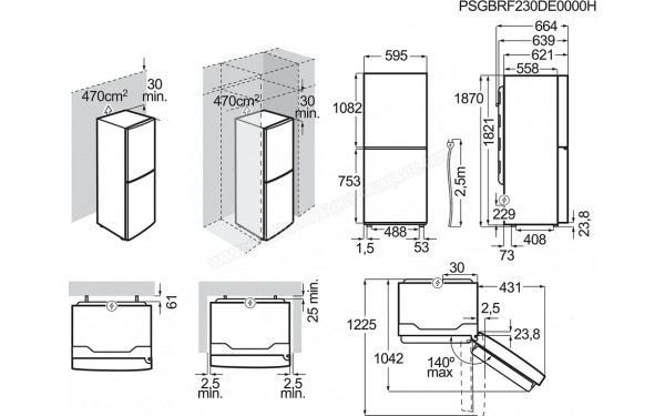 ELECTROLUX ENT7MD32X - Dimensions