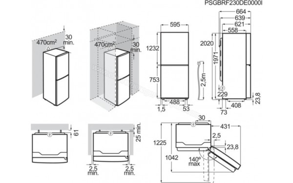 ELECTROLUX ENT7MD36X - Dimensions