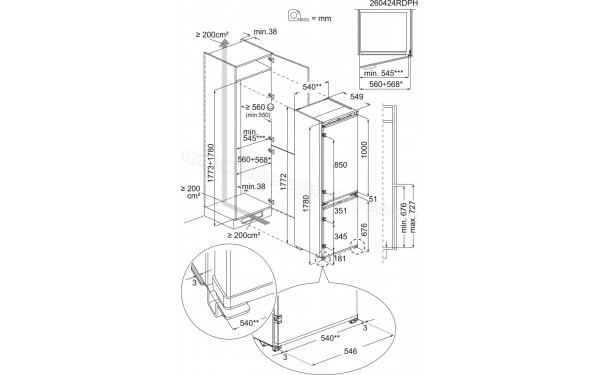 ELECTROLUX ENZ9GB18S - Dimensions