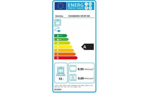 ELECTROLUX EOA3460AOW 2019 - &Eacute;tiquette &eacute;nergie