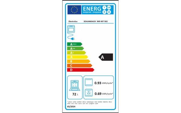 ELECTROLUX EOA3460AOX 2019 - &Eacute;tiquette &eacute;nergie