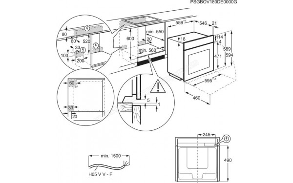 ELECTROLUX EOA9S3DCT - Dimensions
