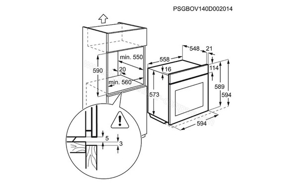 ELECTROLUX EOC5641GAZ 2015 - Sch&eacute;ma d'encastrement