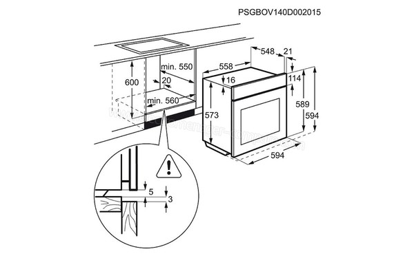 ELECTROLUX EOC5641GAZ 2015 - Sch&eacute;ma d'encastrement 2