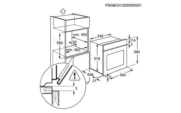 ELECTROLUX EOC5851AKX - Sch&eacute;ma d'encastrement