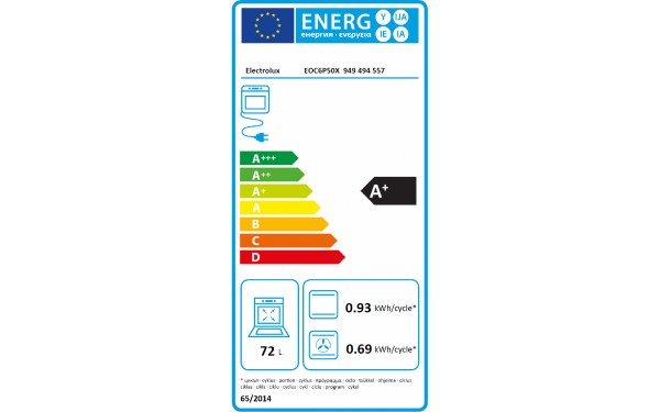 ELECTROLUX EOC6P50X - &Eacute;tiquette &eacute;nergie