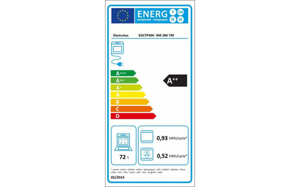 ELECTROLUX EOC7P30H - &Eacute;tiquette &eacute;nergie
