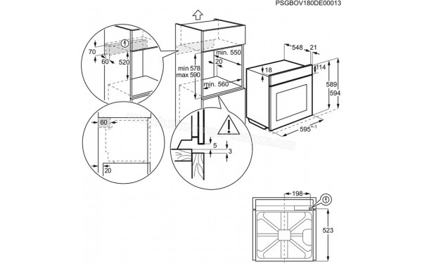 ELECTROLUX EOC9P3XT - Dimensions