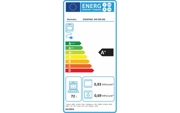 ELECTROLUX EOD6P46X - &Eacute;tiquette &eacute;nergie