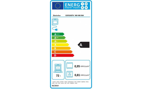 ELECTROLUX EOF3C40TH - &Eacute;tiquette &eacute;nergie