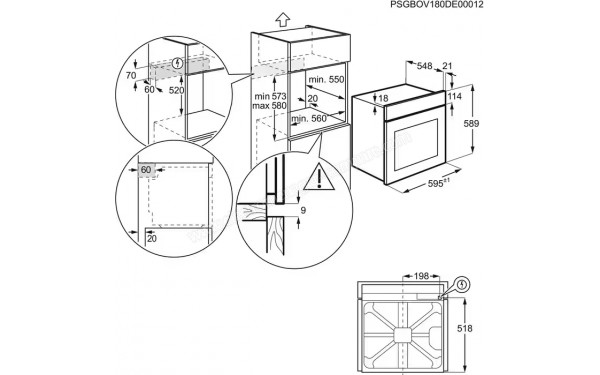 ELECTROLUX EOF4P46H - Dimensions