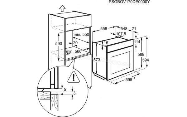 ELECTROLUX EOF6P46V 2025 - Dimensions