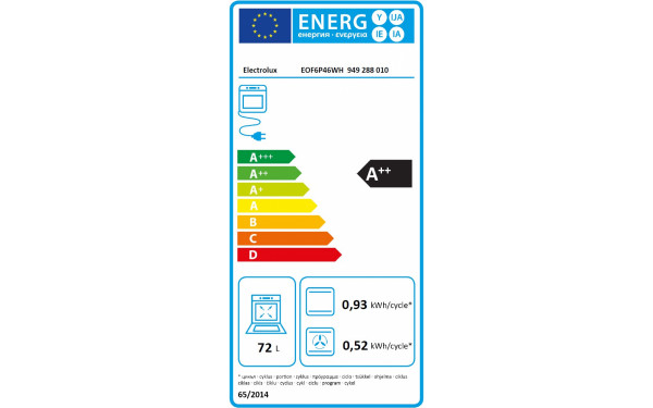 ELECTROLUX EOF6P46WH - &Eacute;tiquette &eacute;nergie