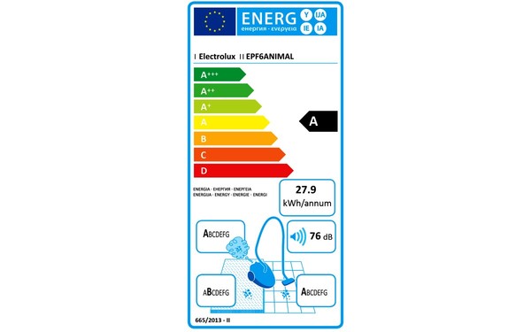 ELECTROLUX EPF6ANIMAL - &Eacute;tiquette &eacute;nergie