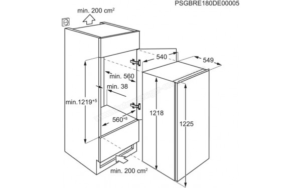 ELECTROLUX ERB3DE12S - Dimensions