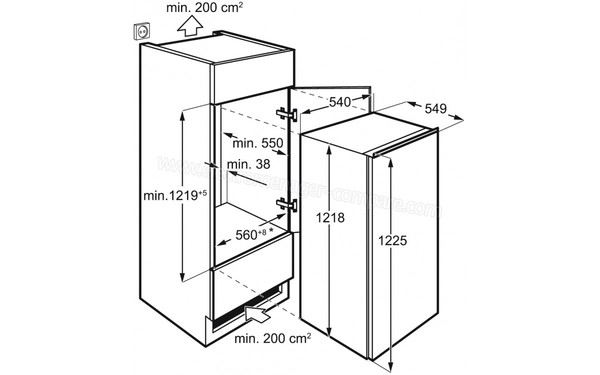 ELECTROLUX ERN2100EOW 2017 - Sch&eacute;ma d'encastrement