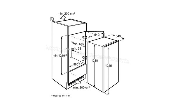 ELECTROLUX ERN2111AOW - Sch&eacute;ma d'encastrement