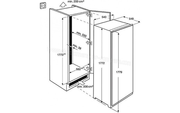 ELECTROLUX ERN3114FOW - sch&eacute;ma d'encastrement