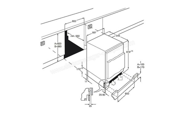 ELECTROLUX ERY1401AOW - sch&eacute;ma d'encastrement