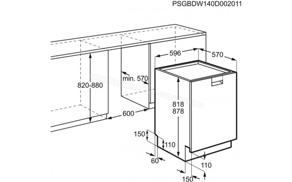ELECTROLUX ESC87300SW - Dimensions