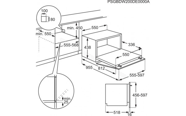 ELECTROLUX ESF2400OW - Dimensions